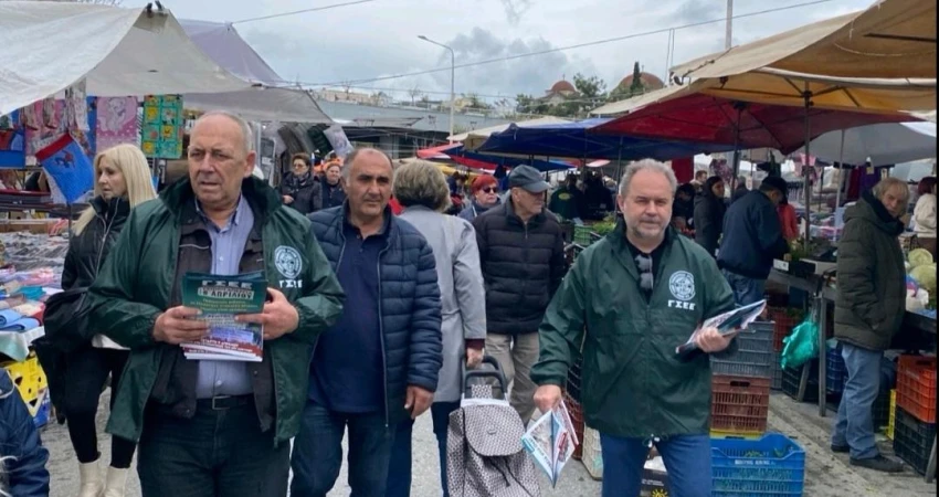 Περιοδεία κλιμακίου της ΓΣΕΕ στη Θεσσαλονίκη για τη Γενική Απεργία της 9ης Απριλίου-Διανομή  έντυπου ενημερωτικού υλικού σε Πειραιά και όμορους δήμους